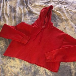 H&M Cropped Red Hoodie